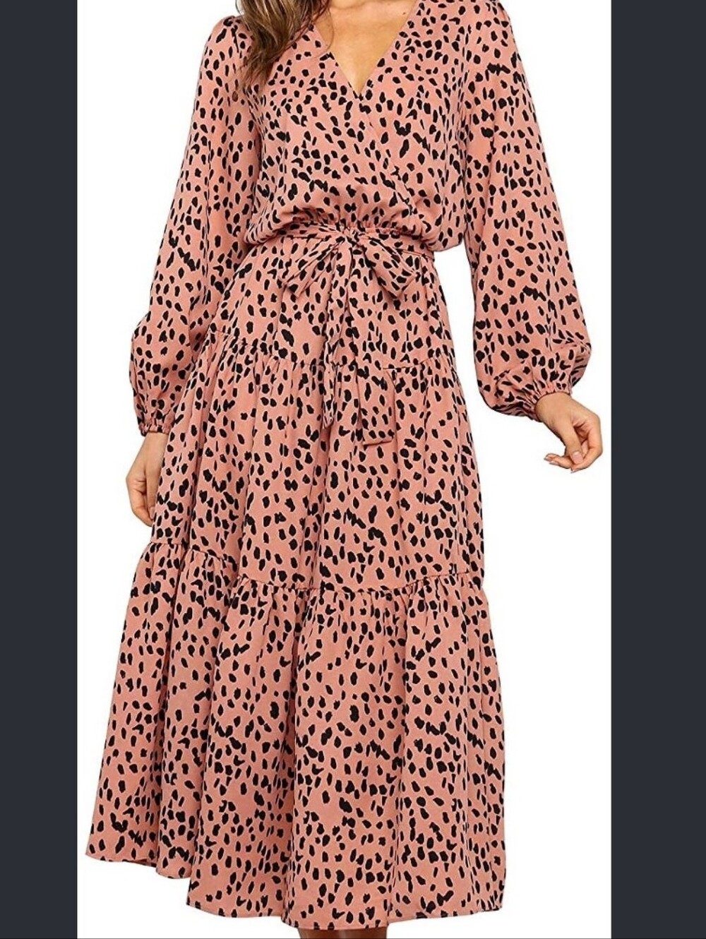 Petal & Pup Blush Pink Leopard-Print Tiered Maxi Dress